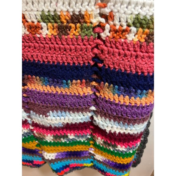 LARGE Handmade Knitted Blanket Afghan Bed Cover 134" (11 ft) x 62" Warm Gift - Picture 2 of 7